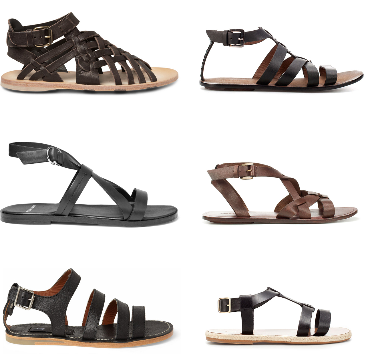 ... sandals  595 00 from mr porter zara leather roman sandal  79 90